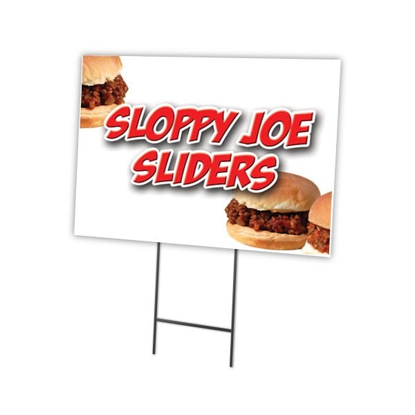 Signmission Sloppy Joe Sliders Yard Sign & Stake outdoor plastic coroplast window, C-2436 Sloppy Joe Sliders C-2436 Sloppy Joe Sliders - main